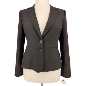 Halogen Two Piece Skirt Stretch Suit – Size 14 - Charcoal Brown - Professional